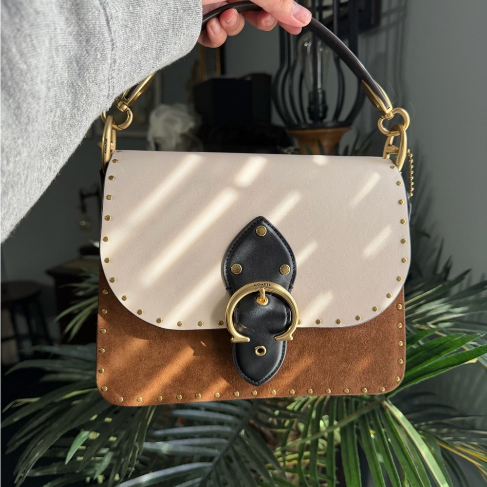 Coach Cream and Brown beat Crossbody